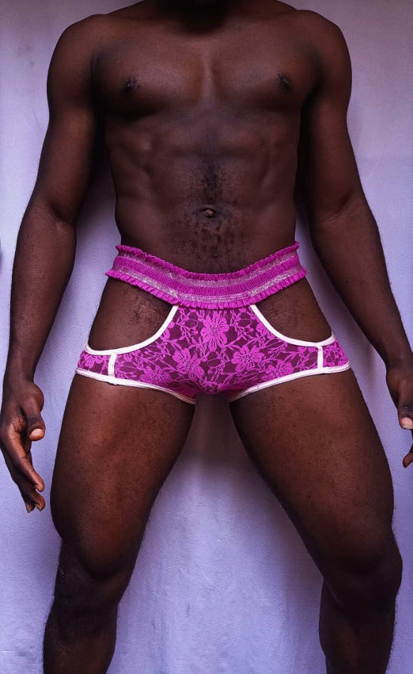 Frilled Boxer Brief With Cut