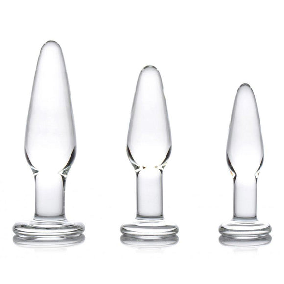 3pc Dosha Glass Anal Plug Kit